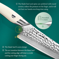 XINZUO Sharp Custom Damascus Staal Snijmes Japans Santoku-mes Duurzaam Wit G10 Handvat