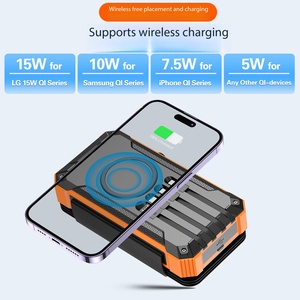 Chargeur solaire extérieur étanche double USB avec chargeur magnétique sans fil PD22.5W à charge rapide, grande capacité, pour téléphone d'<span class=keywords><strong>urgence</strong></span> - Product Image 4