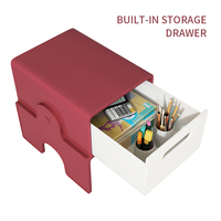 Tabouret à double paroi en ABS avec tiroir coulissant, empilable pour le rangement ou la plateforme de chœur, base antidérapante