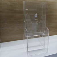Présentoir de comptoir en acrylique transparent pour brochures, dépliants et prospectus – Idéal pour les bureaux, réceptions et halls d'accueil