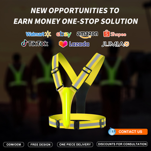 เสื้อกั๊กนิรภัยแบบชาร์จไฟได้มองเห็นได้ชัดเจนมีไฟ LED กระพริบด้านหน้าหลังสายรัดสะท้อนแสงสำหรับใช้ทางยุทธวิธีปรับแต่งโลโก้ได้ - Product Image 3