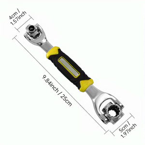 Clé dynamométrique à cliquet multifonctionnelle magnétique en acier au carbone à double extrémité, tête rotative à 360 degrés à 12 coins pour réparation automobile - Product Image 1