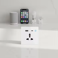 Interrupteur intelligent Glomarket Tuya EU 1/2 voies, commande vocale Alexa, interrupteur mural tactile en verre