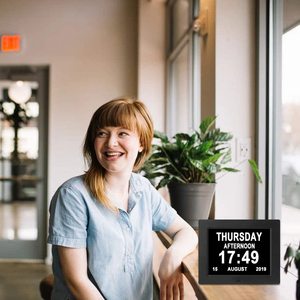 12 tùy chọn báo thức ngày tháng tự động làm mờ Thêm lớn 12 inch Đồng hồ lịch ngày kỹ thuật số mất trí nhớ đồng hồ tầm nhìn cao tuổi - Product Image 4