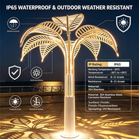 Sculpture paysagère LED en acier inoxydable 304, motif feuille creuse, IP65, éclairage extérieur pour parcs, places, zones touristiques en bord de mer