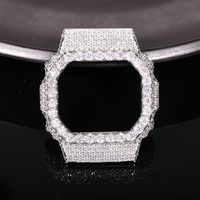 Boîtier de montre classique en moissanite Full Buss pour DW5600, laiton plaqué or, argent, diamant VVS, pièces de montre, bijoux pour hommes et femmes