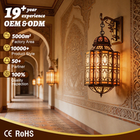 Lanterne suspendue au design arabe islamique traditionnel, applique murale LED pour chambre à coucher, villa