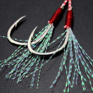 Anzuelos de Pesca con Diseño de Pluma, Acero con Alto Contenido de Carbono, Resistentes a la Corrosión, para Pesca con Señuelos en Agua Salada y Agua Dulce, para Pargo - Product Image 2