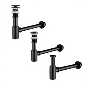Ensemble de vidange de lavabo en laiton chromé avec <span class=keywords><strong>siphon</strong></span> pop-up et <span class=keywords><strong>siphon</strong></span> bouteille réglable pour hôtels, salles de bain et cuisines - Product Image 1