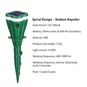 Repelente Solar para Topos en Forma de Flor, Espiral para Exteriores, Repelente de Roedores para Gophers, Ratas, Ratones, Ardillas y <span class=keywords><strong>Serpientes</strong></span>, Fácil Instalación - Product Image 2