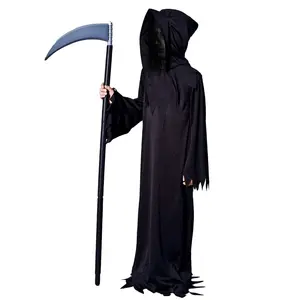 Pabrik Penjualan Langsung Anak Horor Hantu Kostum Fancy Halloween Partai Cosplay Grim Reaper Kostum untuk Anak Laki-laki