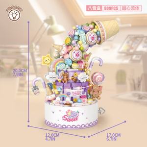 Caja Musical Giratoria de Flores de Alta Calidad Lozzi, Bloques de Construcción de Plástico, Juguete de Ladrillos para Niños - Product Image 6