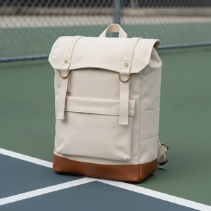 Pickleball 12oz Lightly-Waxed Canvas Daypack Holds 1 Paddle Custom Logo Wholesale Tennis Padel Racket <b>Backpack</b> - Product Image 3