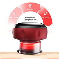 Máquina de ventosas digital de 12 niveles con función de calentamiento, silicona de grado alimenticio ecológica para alivio profundo del dolor muscular corporal