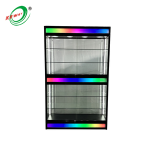 Cao có thể khóa đầy đủ tầm nhìn khung nhôm kính hiển thị tủ cho cửa hàng khói kính trưng bày - Product Image 2