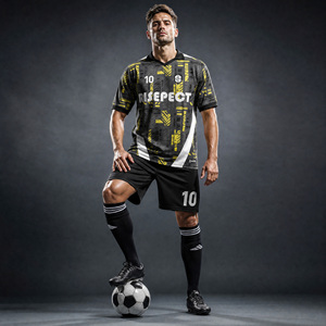 Camiseta de Fútbol Polo de Secado Rápido con Cuello en V, Uniforme Transpirable con Logotipo Personalizado para Entrenamiento de Fútbol - Product Image 4