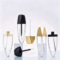 Tubes de gloss à lèvres cosmétiques de luxe en plastique de 7 ml, forme diamant unique, avec applicateurs, impression de logo personnalisée, échantillons gratuits