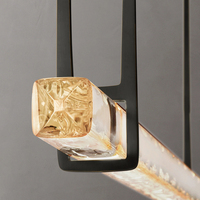 Luminaire suspendu LED moderne pour îlot de cuisine et salle à manger, lustre linéaire simple en cristal K9