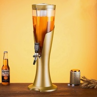 Distributeur de bière pression premium 3L avec logo personnalisable, tour à bière avec tube à glace, fournitures hôtelières, tour à bière premium avec logo personnalisable