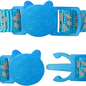 Lot de 2 colliers de chat réfléchissants Breakaway réglables de 7.5 à 12.5 pouces, bleu ciel avec cloche - Product Image 4