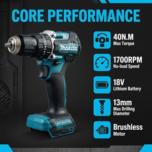 Factory Direct Sales <strong>Makita</strong> 18V DHP487 Professional Power <strong>Tool</strong> for DIY &amp; Home Decoration <strong>Tools</strong> Cordless Electric Hammer Drill - Product Image 2
