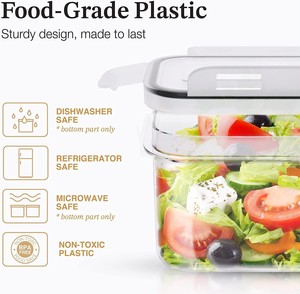 Bocal scellé multi-pièces Bocal alimentaire en plastique Bocal <span class=keywords><strong>de</strong></span> stockage Céréales céréales cuisine snack réfrigérateur boîte <span class=keywords><strong>de</strong></span> rangement - Product Image 2