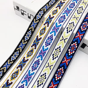Vente en gros de sangles brodées jacquard personnalisées, textile de maison, garniture de sangle tressée ethnique pour sac/vêtement/<span class=keywords><strong>Homedeco</strong></span> - Product Image 1