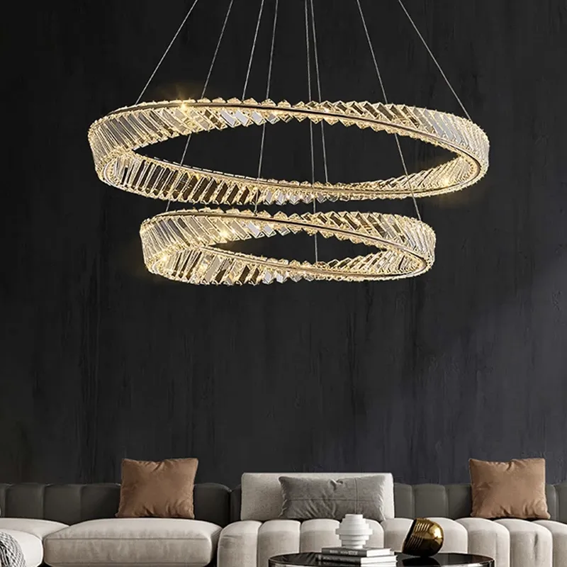 Nordic Light Luxury Simple Modern Designer Decorate Crystal LED Chandelier For Hotel Living Room