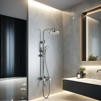 Bouton de contrôle fonction mélangeur de douche bain et salle de bain ensemble de douche pluie avec robinet à bec cascade