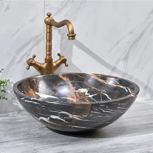 Portoro Extra Imported Marble Stone Vanity Top Sink AQ041