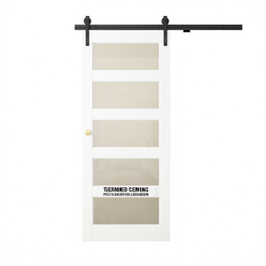 Porte coulissante en verre 36 po x 84 po, verre trempé dépoli, style ferme, fonctionnement manuel, revêtement PVC étanche - Product Image 3