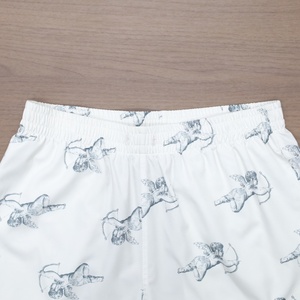 Men's White Cotton Shorts With Character Print Casual <b>Elastic</b> Waist Breathable Short Length High Quality Fabric Shorts - Product Image 4