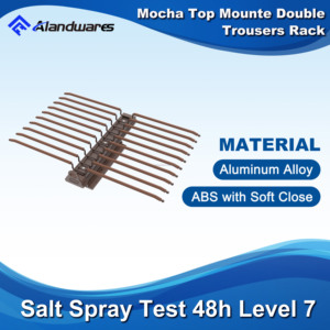 Estante para pantalones de 20 varillas montado en la parte superior, deslizadores de cierre suave, accesorios de armario, herrajes de aleación de aluminio para organizar armarios - Product Image 2