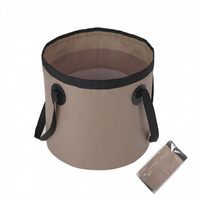 Seau pliable en PVC pour la pêche, le lavage de voiture, compact, portable, léger, pour le nettoyage, le stockage à sec