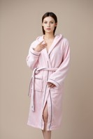 Albornoz Unisex de Algodón de Rizo de Manga Larga Transpirable con Logotipo Frontal para Otoño/Invierno, Alta Calidad, Uso en Hoteles y Hogares, Logotipo Personalizado de Fábrica