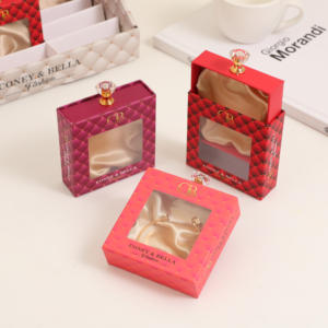 Custom Hot Stamping Printed Square Paperboard Luxury Jewelry <b>Boxes</b> with Clear Window <b>Earring</b> Sliding Drawer Stone Handle - Product Image 5