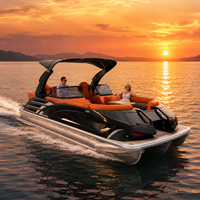 Meilleur rapport qualité-prix, bateau ponton haute performance pour 12 personnes, console de luxe, salon avant, arche électrique, yacht de pêche