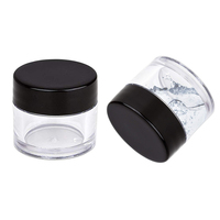Corps de pot de crème en plastique transparent mur lourd PETG/PS/PET avec couvercle en ABS noir couleur personnalisée offre textes et logo impression 3ml-250ml