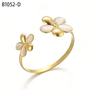 Amy Amy Flower Cuff <b>Bracelet</b> Gold Plated <b>Shell</b> Inlay For Women Fashion Jewelry Gift - Product Image 1