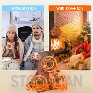 Noir trois moteurs maison ventilateur <span class=keywords><strong>conduit</strong></span> de granulés de <span class=keywords><strong>bois</strong></span> 4 lames ventilateur de poêle à chaleur - Product Image 6