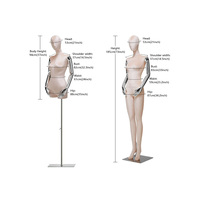 Maniquí Femenino de Cuerpo Completo Personalizado de Lujo, en Terciopelo y Fibra de Vidrio, con Cabeza y Base Metálica, para Exhibición de Ropa