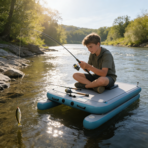 Plataforma Flotante de Agua, <span class=keywords><strong>Isla</strong></span> Inflable, Muelle Flotante, Muelle Inflable Plegable para Exteriores con Tecnología Drop Stitch - Product Image 6