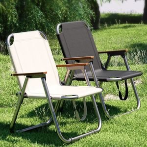 Garden <b>Chair</b> Foldable With Wooden <b>Arms</b> Tilting Outdoor Use - Product Image 1