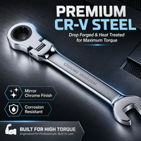 Nouveau produit en gros métrique OEM bricolage miroir multifonction en acier au carbone Double clé à cliquet réglable clé mixte