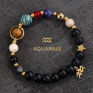 G3559, venta al por mayor, horóscopo, pulsera espiritual, piedra de cristal curativa, joyería de moda, regalo de <span class=keywords><strong>pareja</strong></span>, 12 signos del zodiaco, pulsera con cuentas - Product Image 3