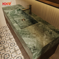 Lavabo mural moderne de luxe en marbre avec drain pour hôtels, villas et projets de salles de bain haut de gamme