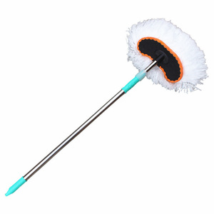 Brosse de lavage de voiture à poils doux, manche télescopique, en soie de lait, 95CM X 125CM, tête de brosse blanche, outils de lavage de voiture - Product Image 4