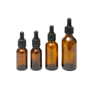 Garrafa de óleo essencial de garganta 18mm garrafa de vidro âmbar 30ml