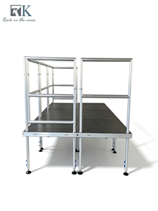 Portable Outdoor Aluminum <b>Stage</b> <b>Platform</b> with Adjustable Legs Easy Assemble and Separate for Concert Shows - Product Image 1