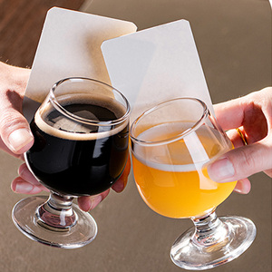 Bia bảng chuyến bay với Brandy Kính biểu tượng tùy chỉnh rượu vang thủy tinh thủ công nếm chuyến bay mái chèo khay gỗ với giấy nhãn cho thanh - Product Image 6